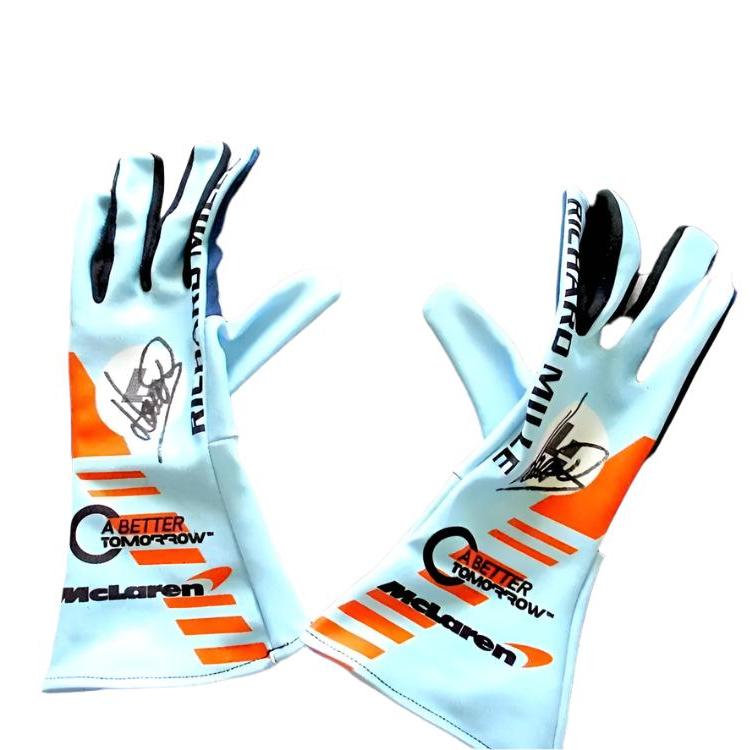 LANDO NORRIS MCLAREN RARE SPECIAL EDITION GULF  F1 GLOVES - Ridex Racegear